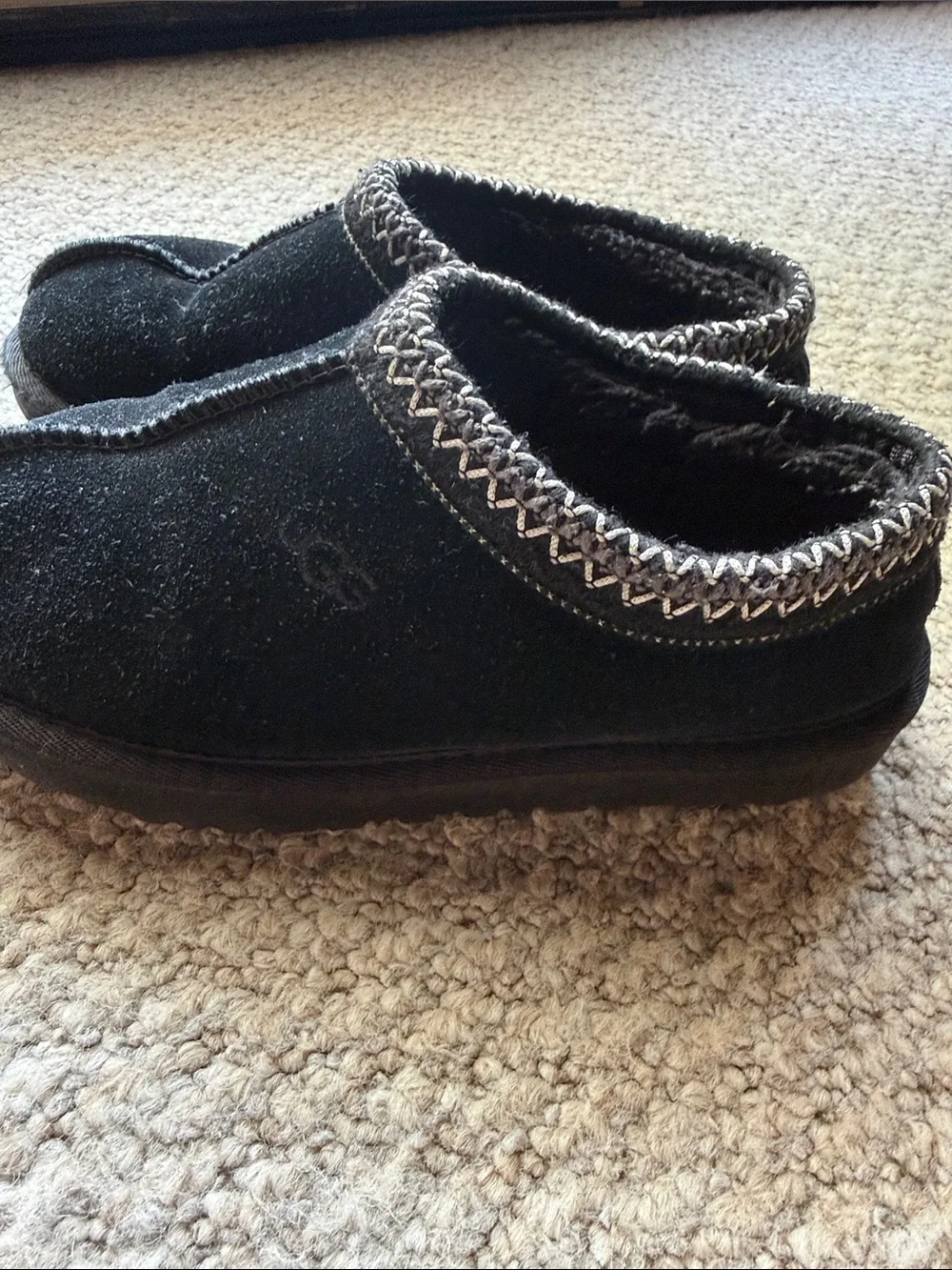UGG Kids Black Slip-On Cozy Slippers
